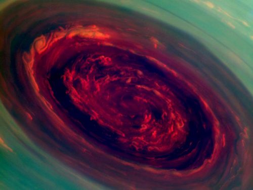 Giant Hurricane on Saturn